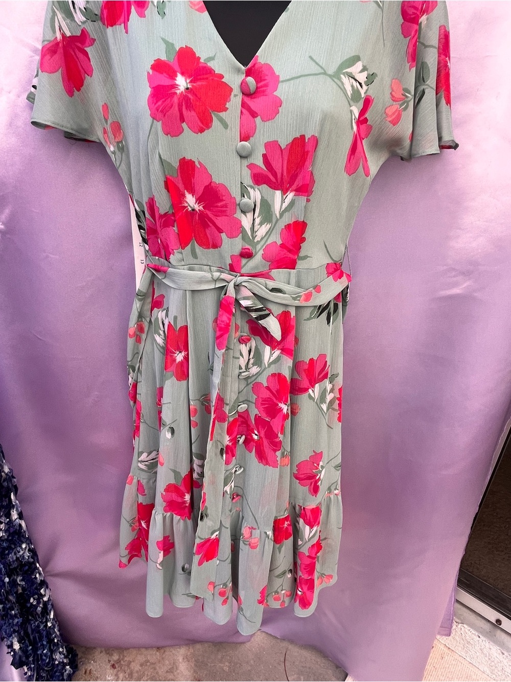 Calvin Klein Pale Pink Label on Mint Fabric